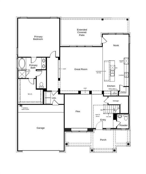 2D floor plan layout of this home in The Preserve Estates, Justin, TX (Image 2). 2D floor plan layout of this home in The Preserve Estates, Justin, TX (Image 2).