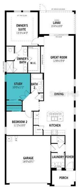 2D floor plan layout of this home in Wellen Park, Venice, FL (Image 5).