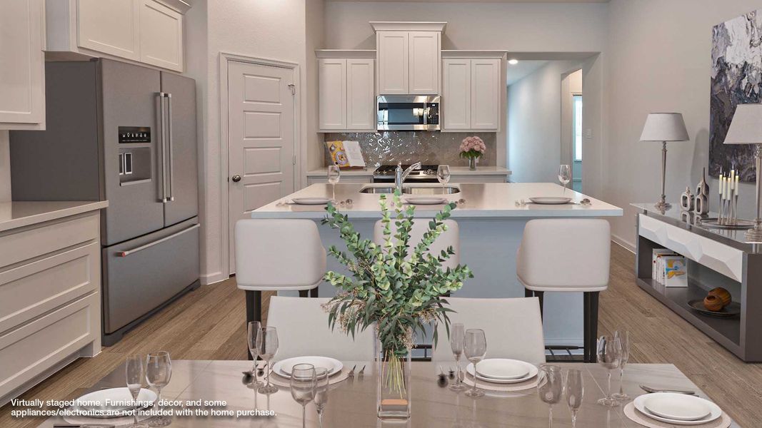 Representative furnished interior of a home built from the 1736W by Perry Homes in Santa Rita Ranch Tierra Rosa, Liberty Hill (Image 5).