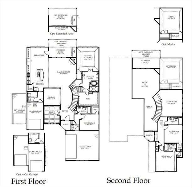 2D floor plan layout of this home in Breezy Hill, Rockwall, TX (Image 5).