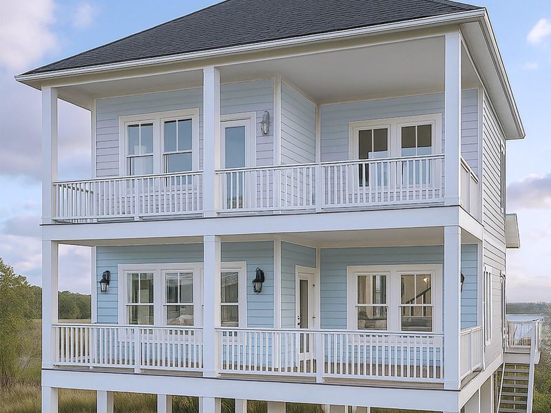 Exterior details and patio area of a home in , Galveston (Image 2).
