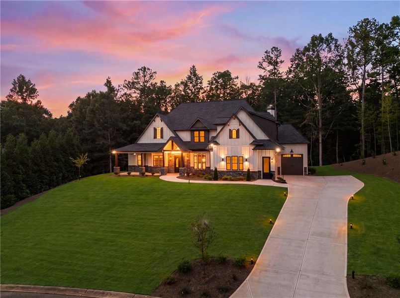 Front exterior of a new home in , Dawsonville, GA, highlighting curb appeal (Image 25). Front exterior of a new home in , Dawsonville, GA, highlighting curb appeal (Image 25).