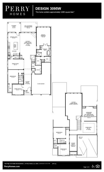 2D floor plan layout of this home in Bridgeland 55', Cypress, TX (Image 2).