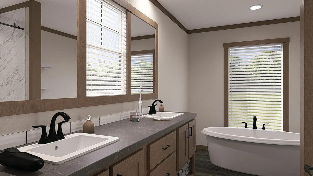 Furnished interior view inside a new home in , Cross (Image 6).