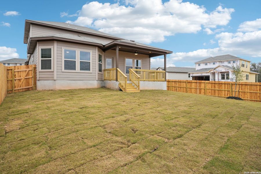 Exterior details and patio area of a home in Lark Canyon, New Braunfels (Image 3).