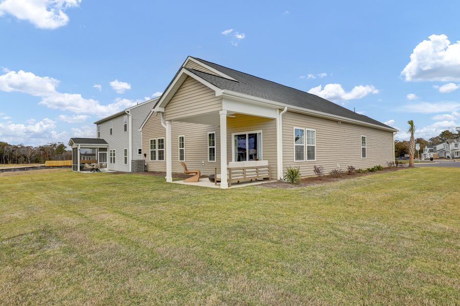 Exterior details and patio area of a home in Citadel Point at Southbridge, Sneads Ferry (Image 3).