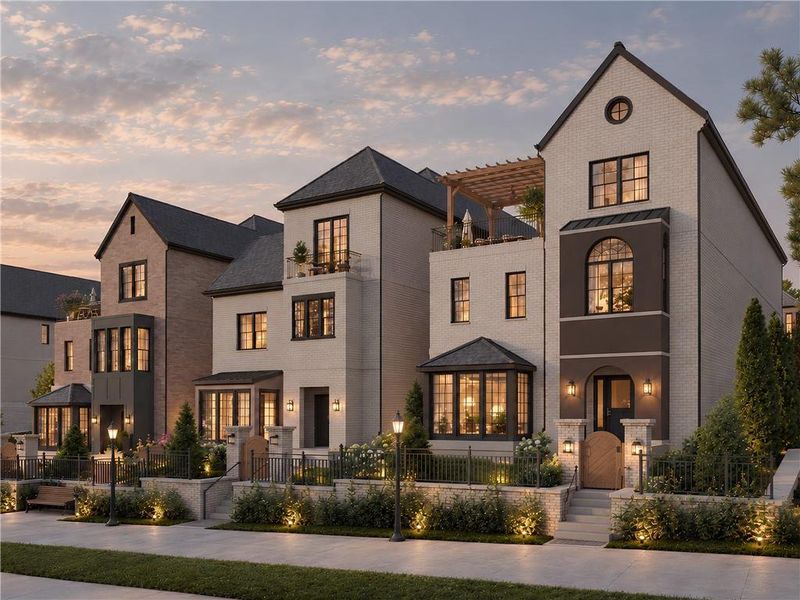 Front exterior of a new home in , Alpharetta, GA, highlighting curb appeal (Image 1). Front exterior of a new home in , Alpharetta, GA, highlighting curb appeal (Image 1).