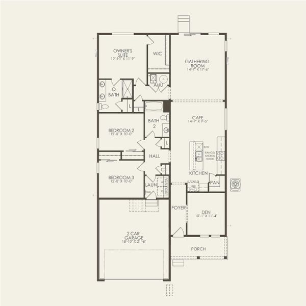 2D floor plan layout for the Hewitt II by Pulte Homes in Wolf Creek Run West, Strasburg, CO (Image 3). 2D floor plan layout for the Hewitt II by Pulte Homes in Wolf Creek Run West, Strasburg, CO (Image 3).