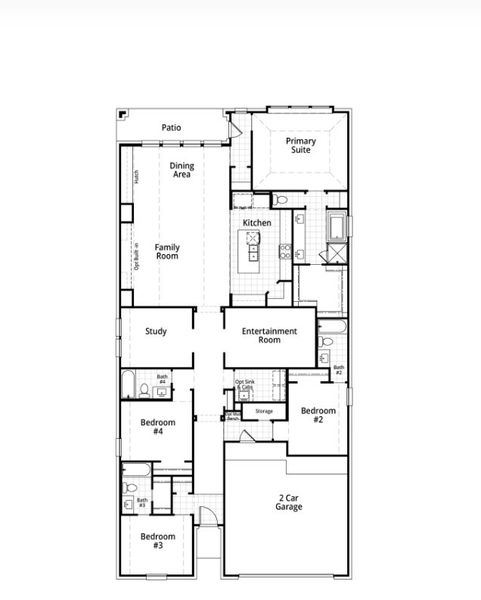 2D floor plan layout for the Surrey Plan by Highland Homes in Wildrye, Waller, TX (Image 6). 2D floor plan layout for the Surrey Plan by Highland Homes in Wildrye, Waller, TX (Image 6).