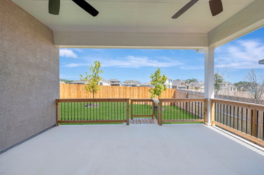 Exterior details and patio area of a home in Davis Ranch 50', San Antonio (Image 4). Exterior details and patio area of a home in Davis Ranch 50', San Antonio (Image 4).