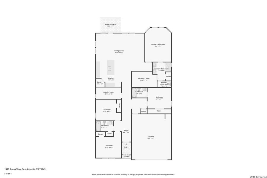 2D floor plan layout of this home in Arcadia Ridge - Classic Series, San Antonio, TX (Image 5).