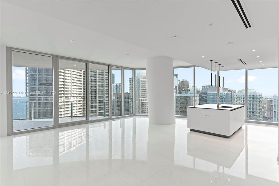 Spacious, unfurnished interior of a new home in Aston Martin Residences, Miami (Image 32).