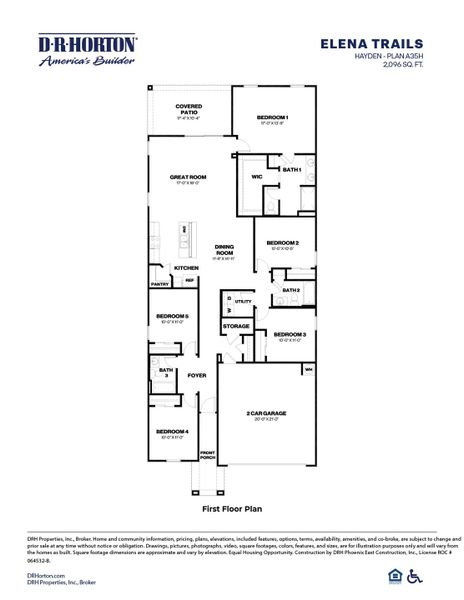 2D floor plan layout of this home in Elena Trails, Maricopa, AZ (Image 4).