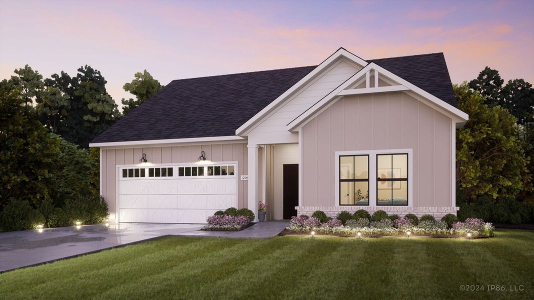 Representative exterior photo of a completed home built from the Capri IV by Perfection Builders in The Courtyards at The Heritage, Andover, KS (Image 9).