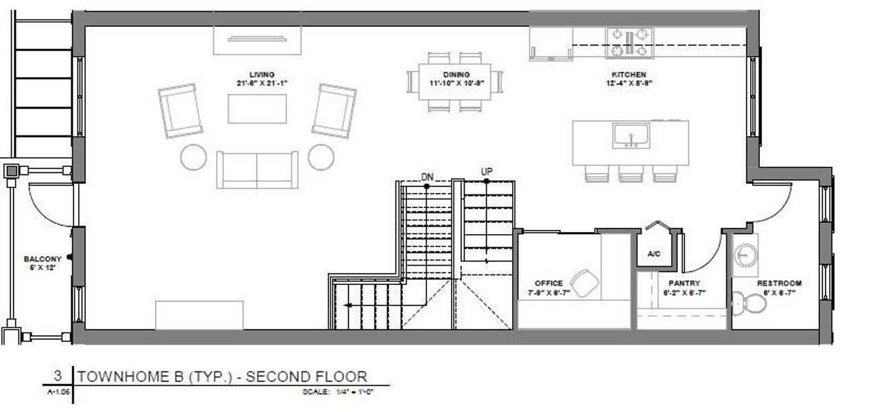 Townhouse Unit B Second Level