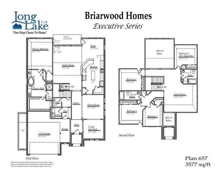2D floor plan layout of this home in Barton Creek Ranch, Conroe, TX (Image 3).