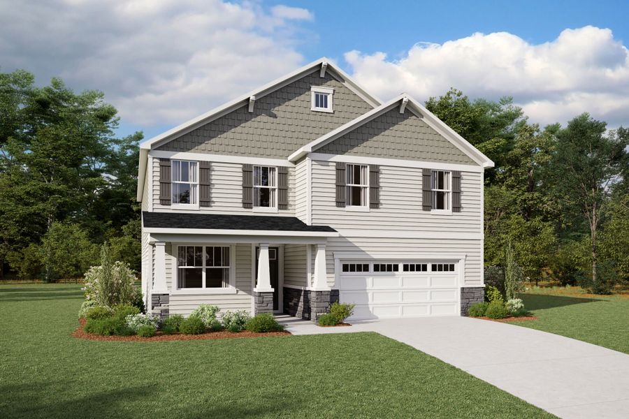 Representative exterior photo of a completed home built from the Voyageur by Mattamy Homes in Magnolia Park, Garner, NC (Image 1). Representative exterior photo of a completed home built from the Voyageur by Mattamy Homes in Magnolia Park, Garner, NC (Image 1).