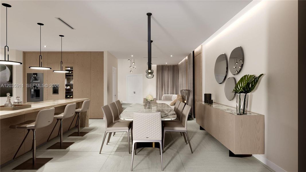 Furnished interior view inside a new home in , Sunny Isles Beach (Image 4). Furnished interior view inside a new home in , Sunny Isles Beach (Image 4).