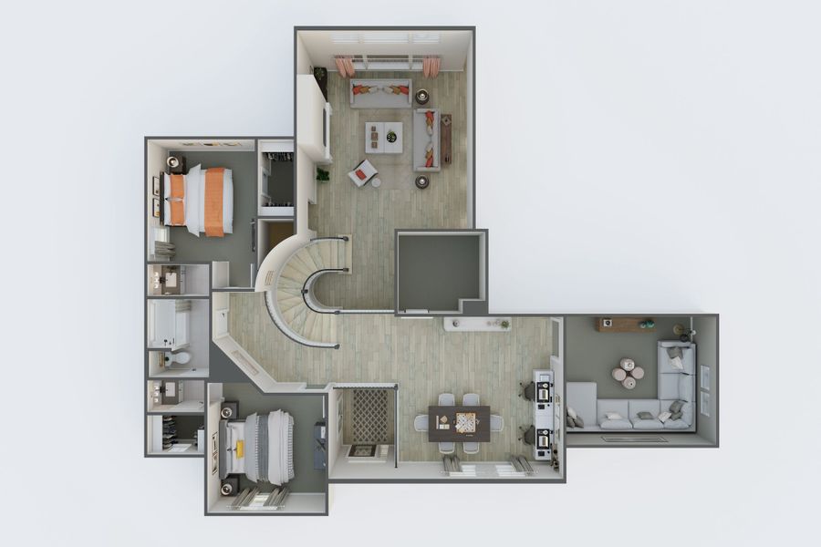 2D floor plan layout for the Bogata by Tri Pointe Homes in Harvest Green, Richmond, TX (Image 5).