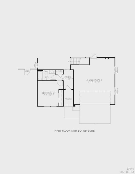 2D floor plan layout for the Capri by Epcon Communities in The Courtyards at Oak Grove, Durham, NC (Image 37).