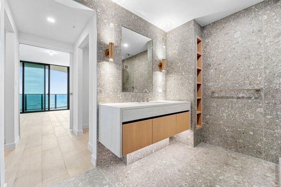 One side of primary bathroom