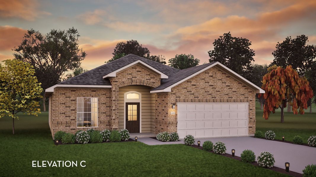 Representative exterior photo of a completed home built from the Aspen by CastleRock Communities in River Ranch Meadows, Dayton, TX (Image 2).