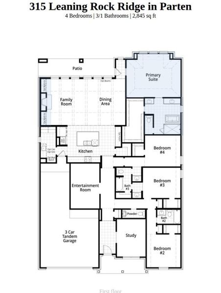 2D floor plan layout of this home in Parten, Austin, TX (Image 4).