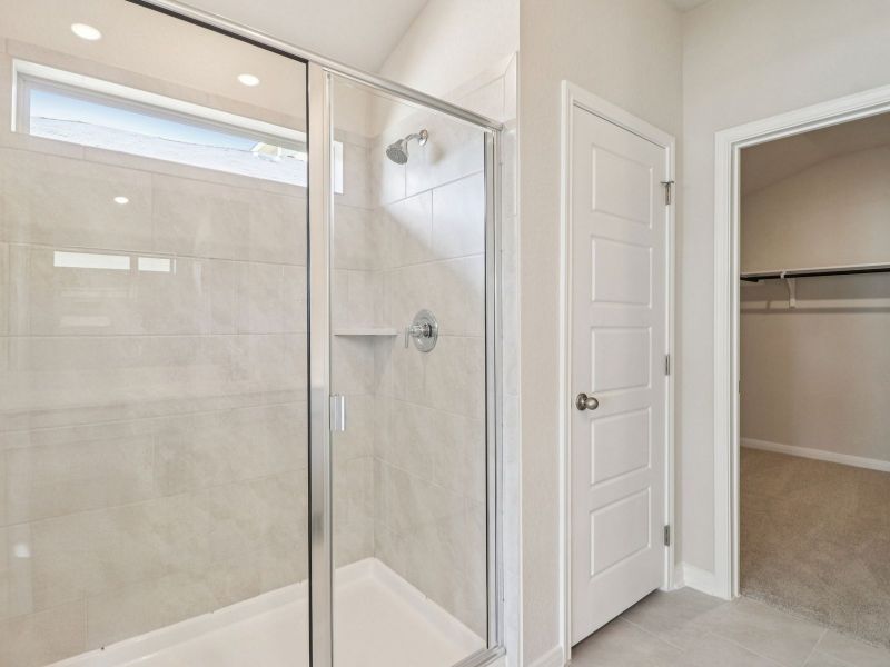 Primary suite bathroom in the Callaghan floorplan at a Meritage Homes community.