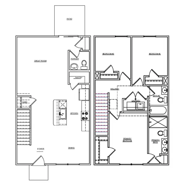 2D floor plan layout of this home in Cypress Point, Graniteville, SC (Image 3).
