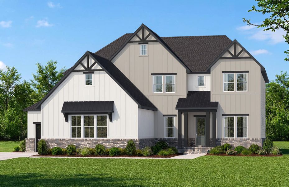 Representative exterior photo of a completed home built from the Hampton by John Wieland in McCoy Farm, Wesley Chapel, NC (Image 30).