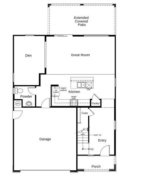 2D floor plan layout of this home in Ventana de Estrellas Traditions, Goodyear, AZ (Image 2).