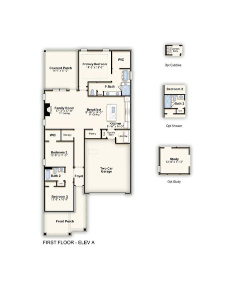 2D floor plan layout for the Emerson by Grant & Co in Union Depot, Bartlett, TN (Image 3).