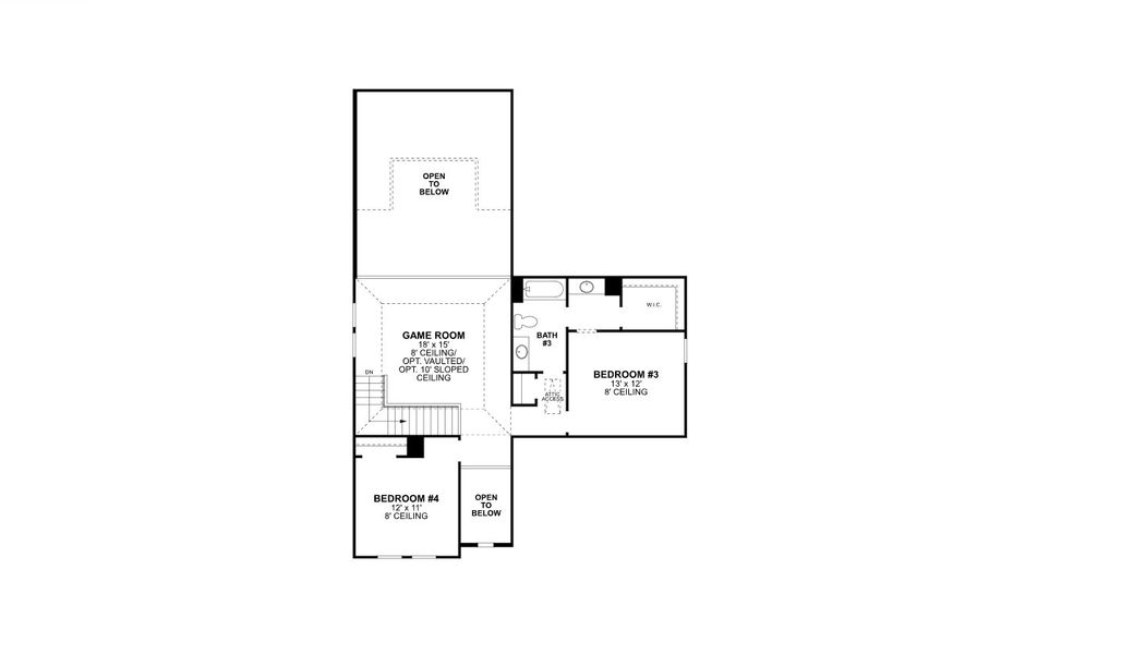 2D floor plan layout for the Eagle by M/I Homes in Eliana, McKinney, TX (Image 4).