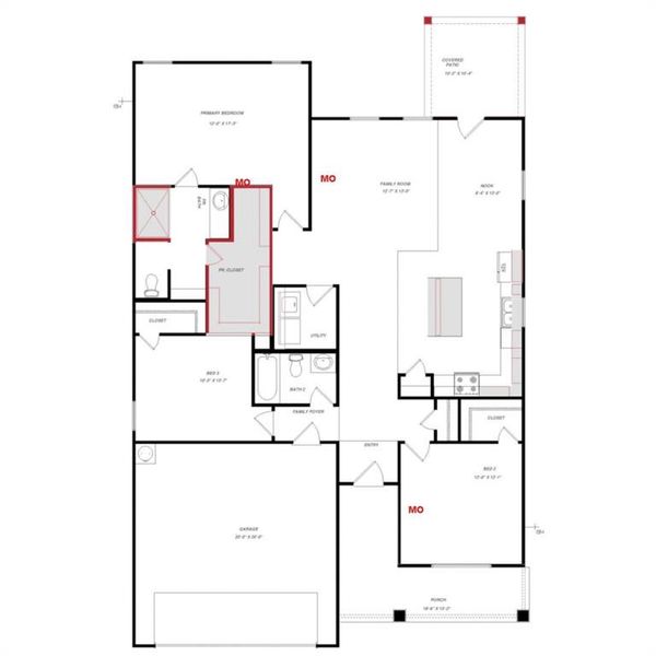 2D floor plan layout of this home in Palmilla Springs 50s Sales Phase 2, Fort Worth, TX (Image 2). 2D floor plan layout of this home in Palmilla Springs 50s Sales Phase 2, Fort Worth, TX (Image 2).