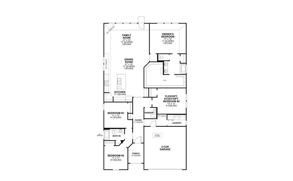 2D floor plan layout for the Edmonds - Reserve Series by M/I Homes in LaPrelle, Haslet, TX (Image 3).