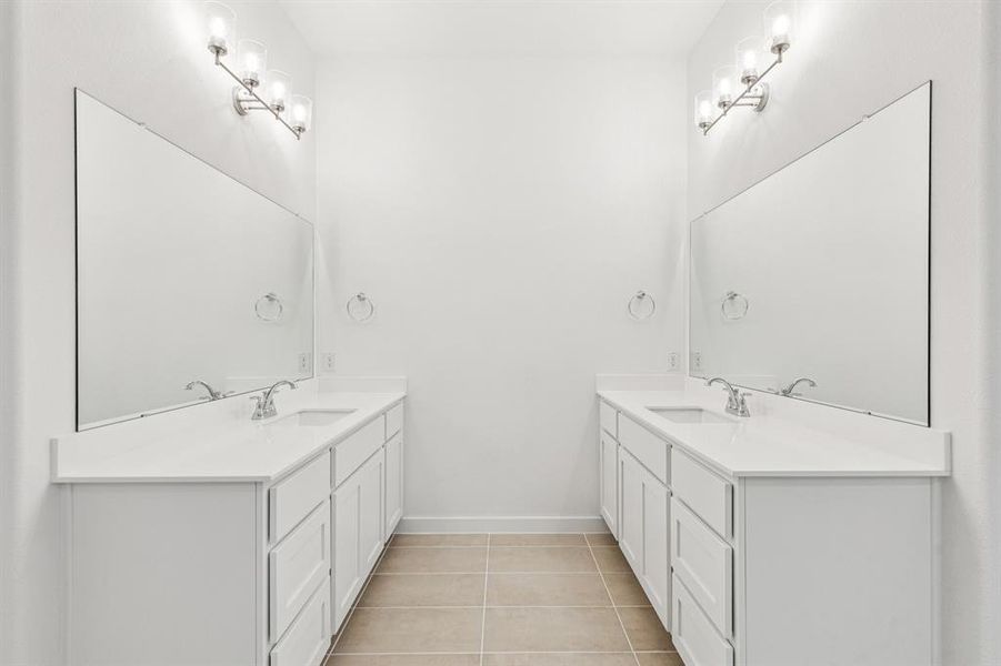 Primary Bathroom in the Picasso II home plan by Trophy Signature Homes – REPRESENTATIVE PHOTO