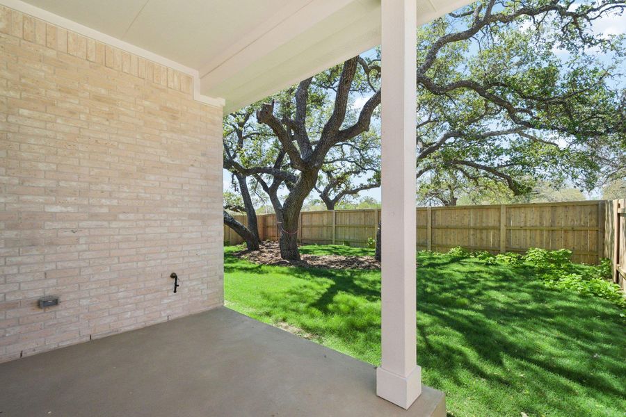 Exterior details and patio area of a home in Persimmon, Buda (Image 21).