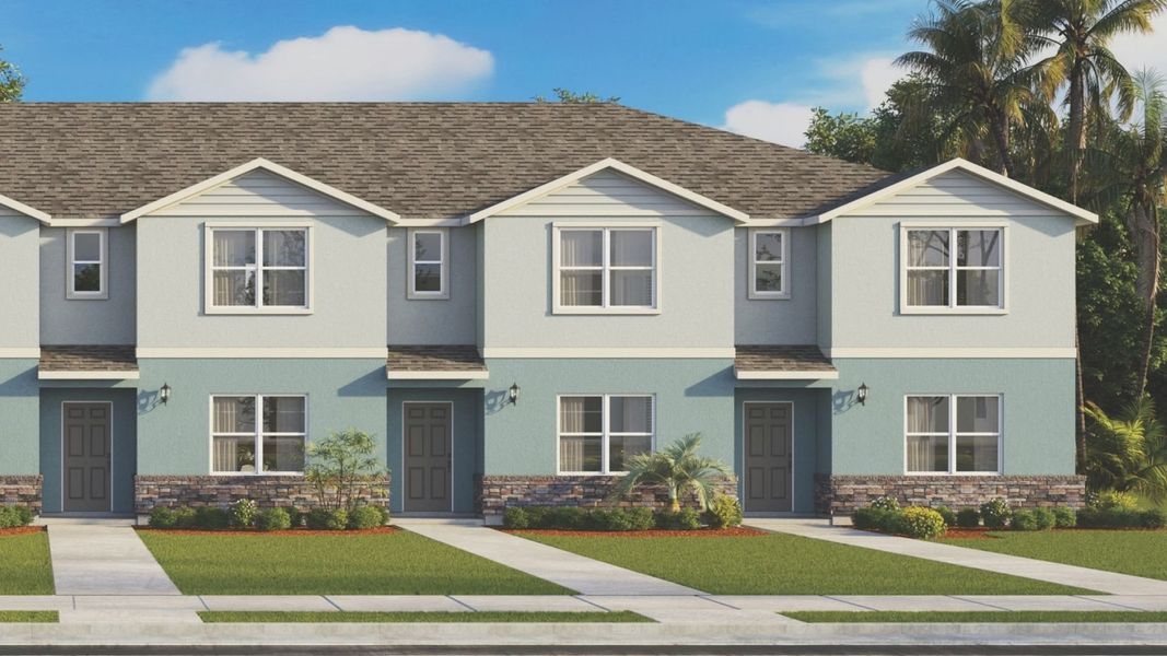Representative exterior photo of a completed home built from the Stratford by D.R. Horton in Fish Lake Cove, Kissimmee, FL (Image 2).