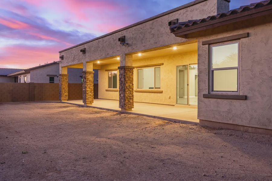 Exterior details and patio area of a home in Bellero Estates, Queen Creek (Image 25).