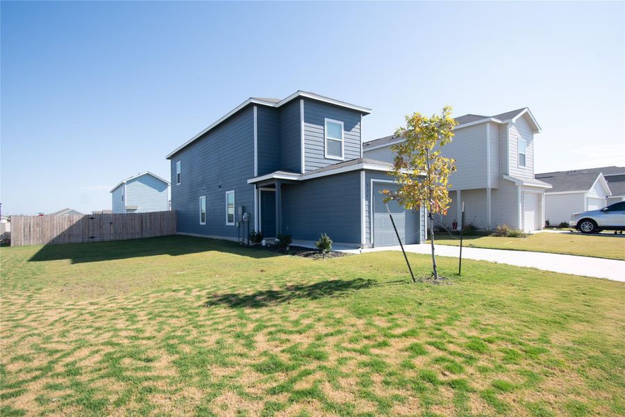 Exterior details and patio area of a home in Cielo Gardens: Welton Collection, Jarrell (Image 2). Exterior details and patio area of a home in Cielo Gardens: Welton Collection, Jarrell (Image 2).