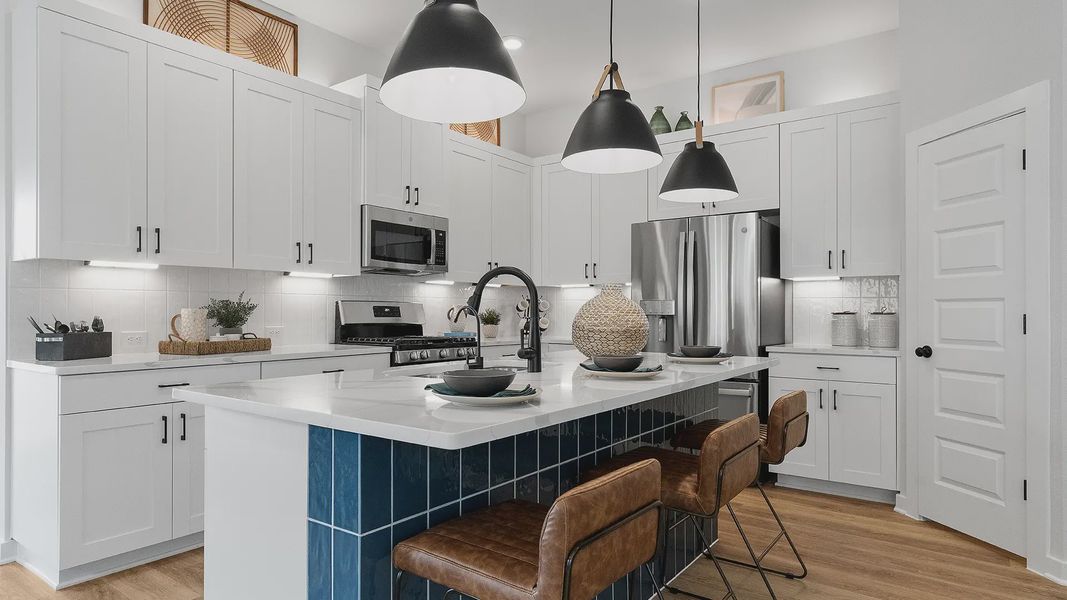 Representative furnished interior of a home built from the Wilson by Chesmar Homes in Lariat, Liberty Hill (Image 9).