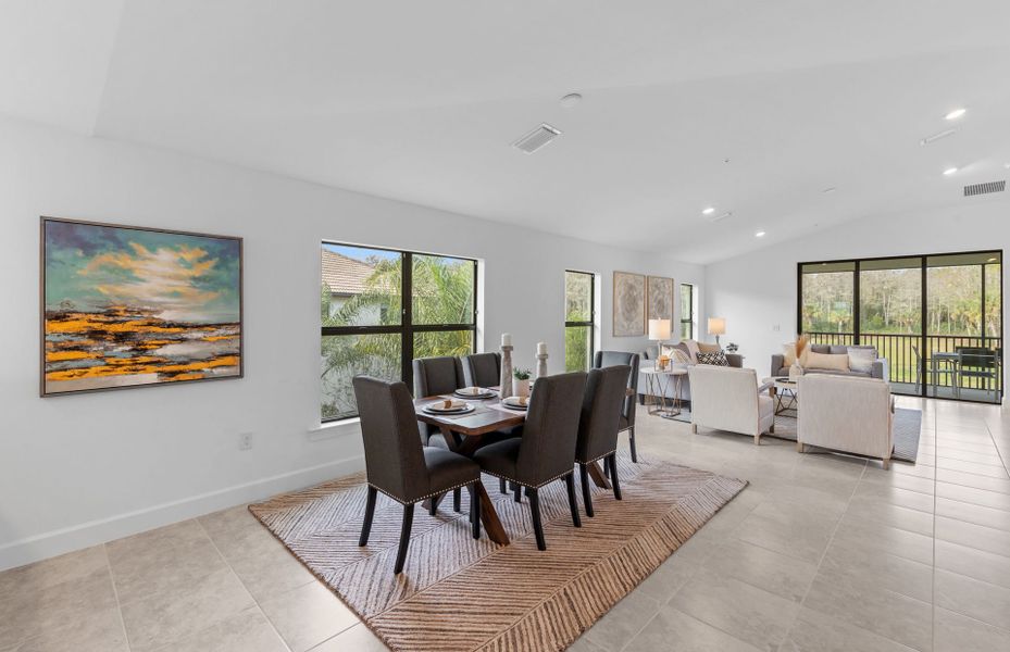 Café dining area located off the kitchen