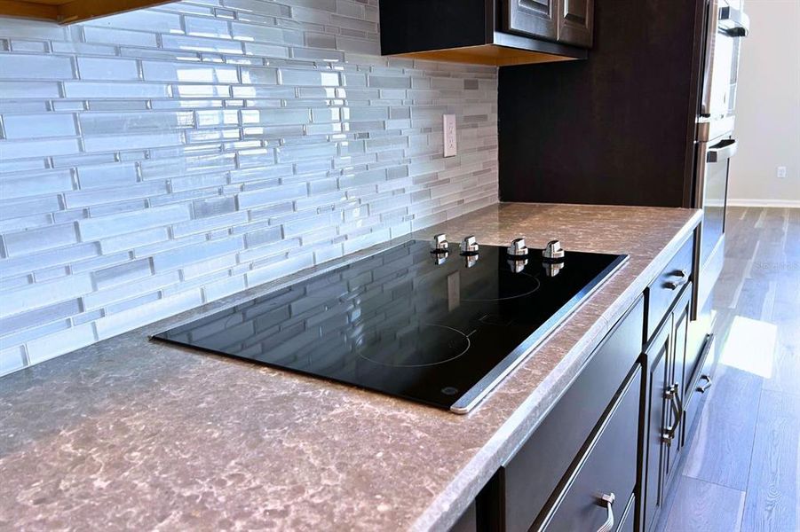 Glass Backsplash/Quartz Counters