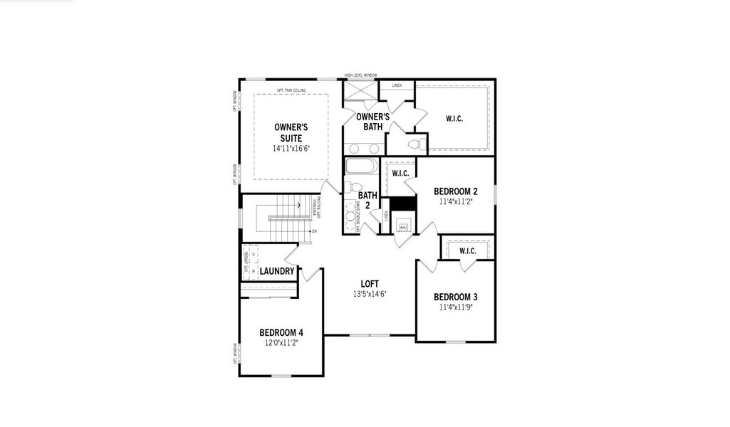 2D floor plan layout for the Shenandoah by Mattamy Homes in Summerlit, Naples, FL (Image 4).