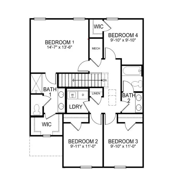 2D floor plan layout for the Taylor by D.R. Horton in Sweetwater Village, Rockwell, NC (Image 4). 2D floor plan layout for the Taylor by D.R. Horton in Sweetwater Village, Rockwell, NC (Image 4).