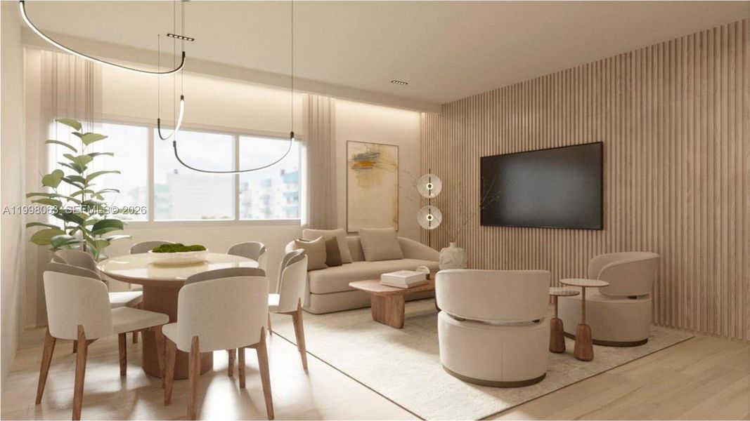 Furnished interior view inside a new home in , Miami Beach (Image 12).