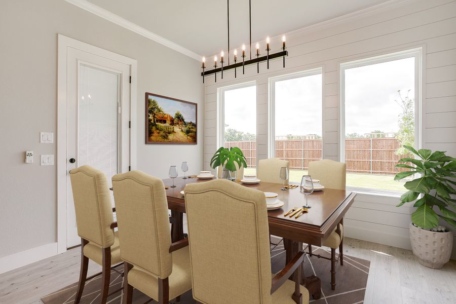 Representative furnished interior of a home built from the The Addison by Kenmark Homes in Coyote Crossing, Godley (Image 6). Representative furnished interior of a home built from the The Addison by Kenmark Homes in Coyote Crossing, Godley (Image 6).