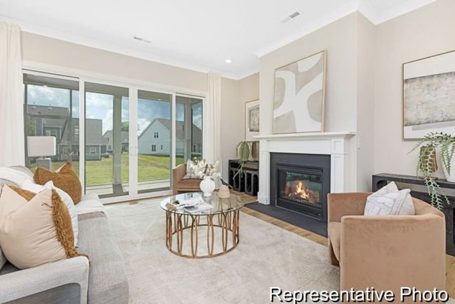 Representative furnished interior of a home built from the Bedford P by True Homes in Homecoming, Ravenel (Image 8).