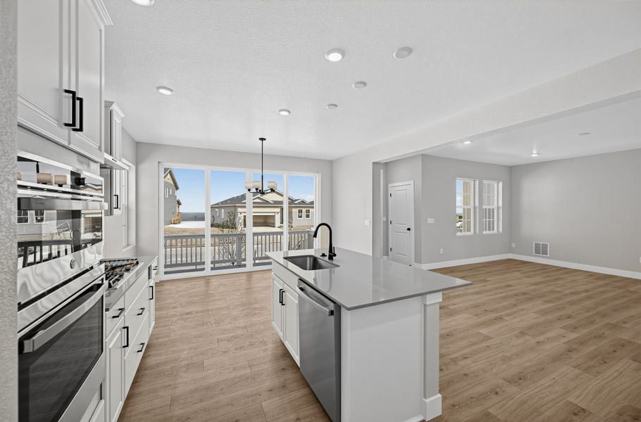 Furnished interior view inside a new home in Trailstone, Arvada (Image 3).