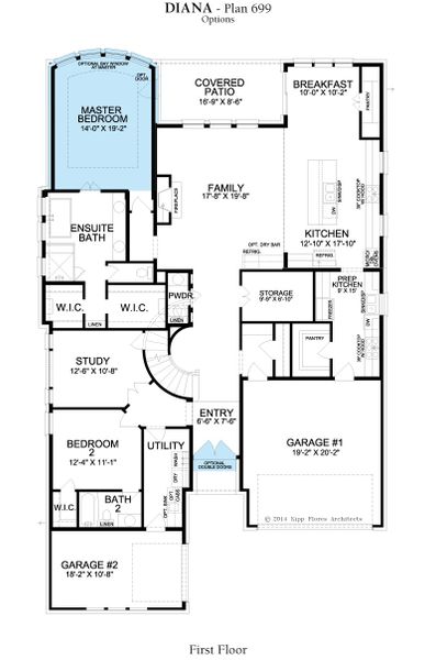 2D floor plan layout for the Diana by Landon Homes in Lexington Frisco, Frisco, TX (Image 7).